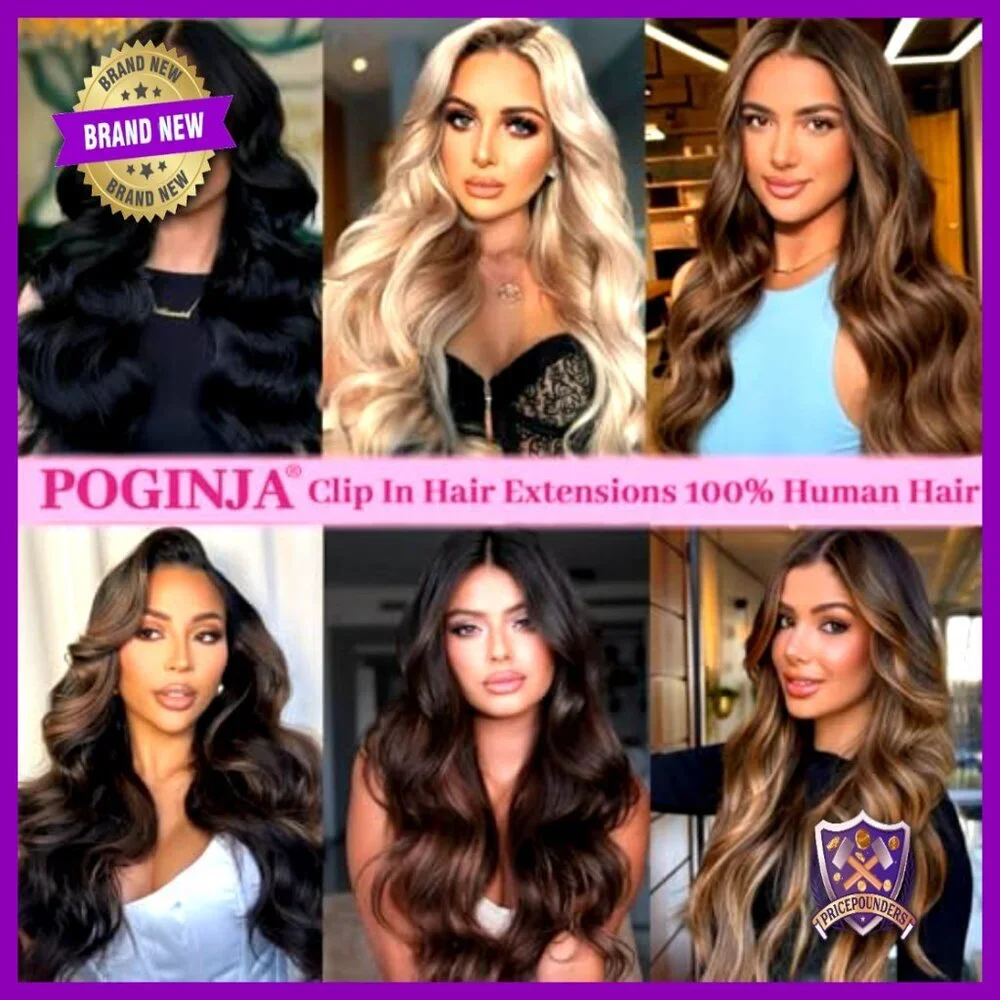20 Inch 100% Remy Human Hair Clip-in Extensions, 105g 8pcs Double Weft